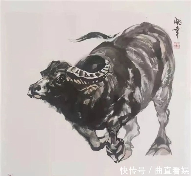 水墨画牛