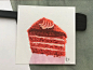 水彩 红丝绒蛋糕