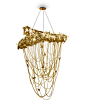 Mcqueen Chandelier | Hotel Lobby Chandelier | LUXXU Modern Lamps : This amazing piece is inspired in one of the most irreverent designers ever, Alexander Mcueen. Made of brass with gold plated and handmade butterflies and majestic flowers ending with the@