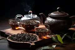 春茶品茶茶文化茶盘茶壶茶叶图片摄影图