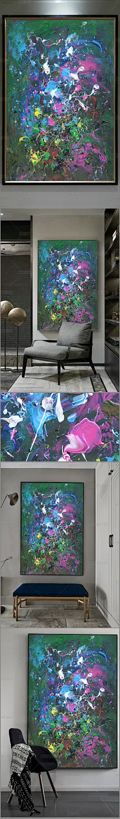 高清立体抽象油画艺术玄关（一千两百零五）