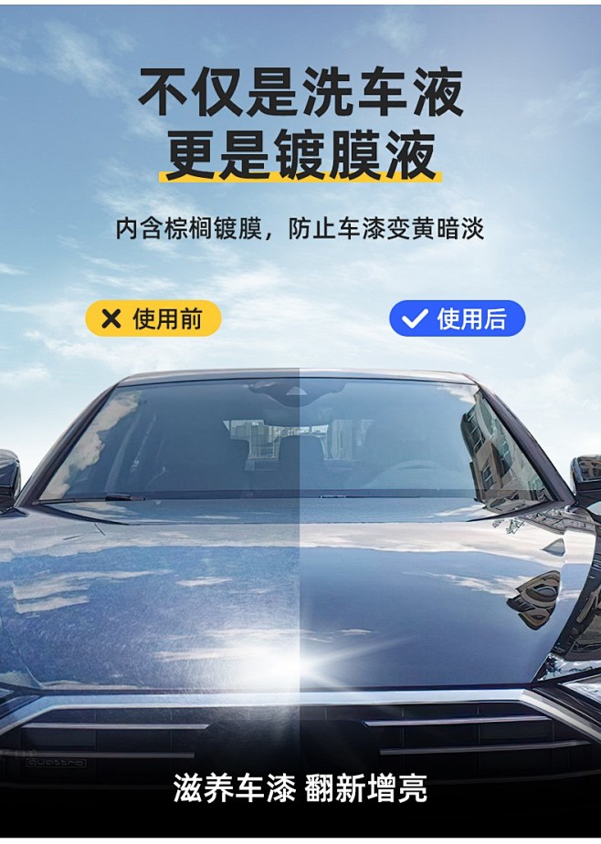 汽车洗车液水蜡泡沫清洁剂强力去污免擦拭浓...