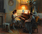 夜灯 / 19世纪画家 Delphin Enjolras ​油画作品. #遇见艺术##艺术绿洲等你来#  ​​​ ​​​​