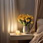 gvnfc_White_walls_curtains_beds_vases_tulips_yellow_lights_nigh_9605e64e-eca3-4c78-8e5d-c47224e88356