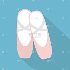 粉色芭蕾舞鞋图标.矢量插图