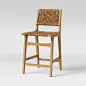 Ceylon Woven and Wood Counterstool Brown & Natural Wood - Opalhouse : Target