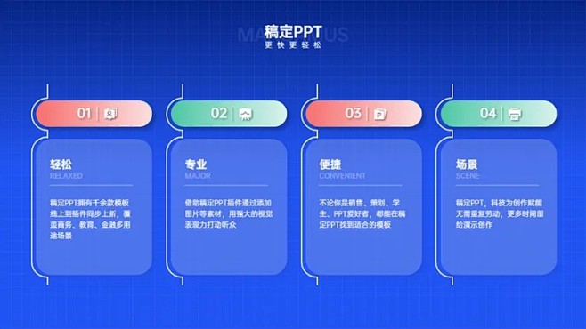并列关系4项PPT图文页