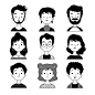 People avatars black and white design Fr... | Free Vector #Freepik #freevector #people #design #character #network