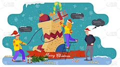 flat vector illustration for Christmas and new yea