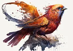 水彩风格鸟类艺术插画矢量图设计素材