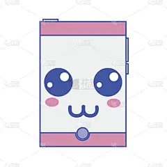 灰度卡哇伊可爱快乐的智能手机技术
