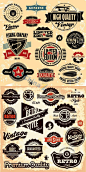 Retro label stickers and badges vector: 