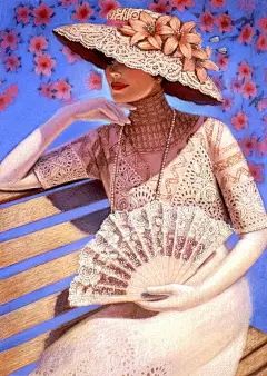 【美国时尚插图女画家Sue Halstenberg作品欣赏】
苏豪森波尔（Sue Halstenberg）她的职业生涯是从南加州的时尚插画开始。几年后，打开自己的事业，以粉彩和丙烯酸涂料作画妇女人像为见长。她的“维多利亚”，被登在美国的艺术家杂志封面。