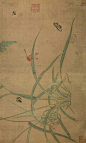 宋.吴炳，嘉禾草虫。