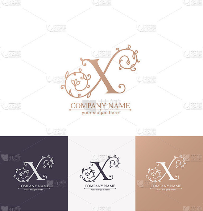 Premium Vector X标志。Monnogram,刻字。精英公司的个人标志或标志。