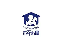 木马 小孩 房屋 木可小屋 公司logo设计欣赏 pop字体 
