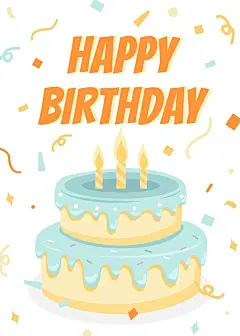 Fresh Silk Ribbon Pattern Cake Birthday card