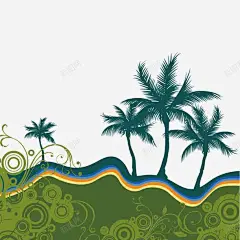 手绘椰子树矢量图高清素材 卡通椰子树 手绘画 椰子树 水浪 矢量图 元素 免抠png 设计图片 免费下载 页面网页 平面电商 创意素材