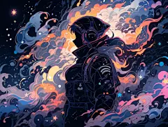 免费照片动漫风格的太空人物