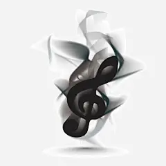 水墨效果黑色墨迹渲染音符高清素材 水墨效果 渲染 音符 黑色墨迹 免抠png 设计图片 免费下载