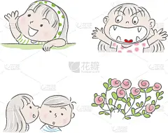 矢量卡通可爱的女孩表情包