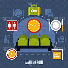 机场,等,时区,平坦的,商务,手提箱,室内,图像,度假