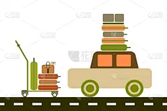 行李,汽车,手提箱,行李车,在上面,旅途,商务,休闲,抵达,离开