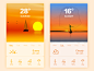 Weather Sea Sunrise Sunset interface          #UI #界面 #天气