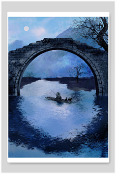 com七月半-樂兮_七月半,放河灯,五彩旗,孔明灯,古风,中国风,水彩,水墨