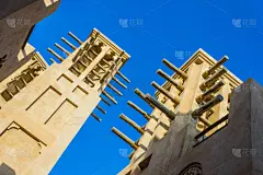 迪拜,阿拉伯联合酋长国,风景,十一月,卓美亚古城水上行宫酒店,玛蒂娜特朱美拉,朱梅拉,度假胜地,水平画幅,夜晚