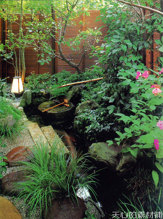 中式日本庭院禅意风格日式户外景观园林景致...