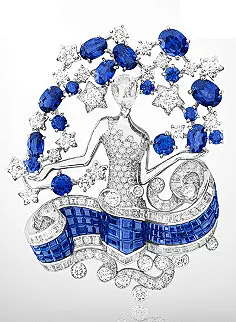  梵克雅宝星座套装之处女胸针，将优雅的仙…