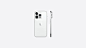 银色 iPhone 14 Pro 的背面和侧面视图。