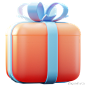 礼物假期盒子礼物生日3D图标 present holiday box gift birthday icon
