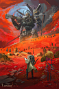 2D bookcover cover Cyberpunk falloftheirongods hopepunk mechs oliviachadha reddesert Scifi