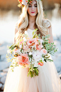 Amaryllis, tulip, and peony bridal #bouquet | Kristina Curtis Photography | See more on http://burnettsboards.com/2014/01/mother-daughter-inspiration-shoot/