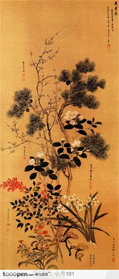 中国国画之花鸟-岁寒图