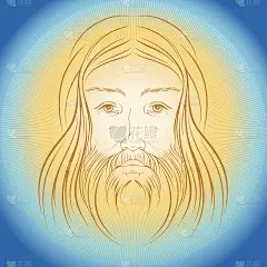 耶稣基督照亮光荣耀射线矢量插图