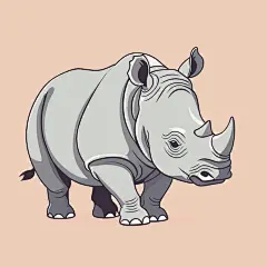 犀牛插画矢量图设计素材