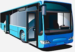 蓝色公交车_新图网 https://www.ixintu.com 公交车 手绘 卡通 可爱