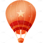 国庆十一插画手绘卡通热气球元素