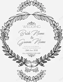 手绘树叶小麦装饰框高清素材 小麦标题框 树叶标题框 树叶边框 树藤边框 矢量png 邀请函 元素 免抠png 设计图片 免费下载 页面网页 平面电商 创意素材