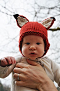 woodland fox baby hat, free pattern by Kristen Cooper. Oh, oh, that is the most adorable thing, ever!