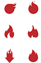 火火焰形状图标火焰促销标签免扣元素-众图网