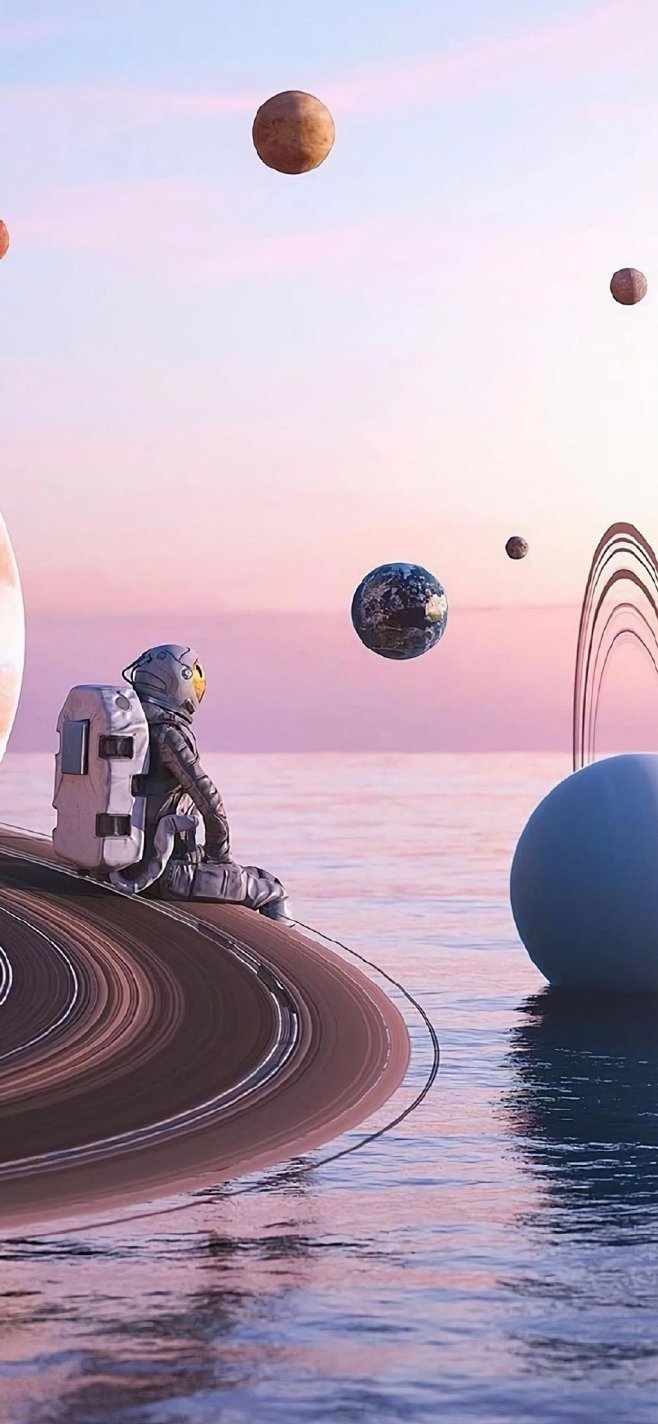 孤独宇航员太空创意壁纸 ​​​