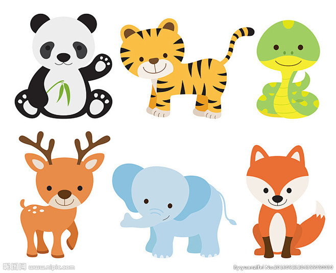 卡通动物矢量图