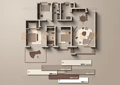 室内设计家装户型图平面家具布局图CAD方案ps分层PSD彩平图源文件-淘宝网