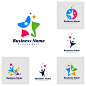 Set of People Star logo design vector template Star Kids logo concepts illustration