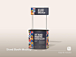 Realistic stand booth isolated mockup in front view