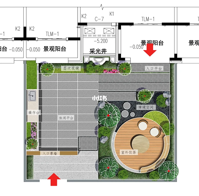 100平别墅庭院设计方案-花瓣网